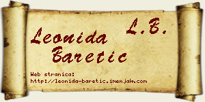 Leonida Baretić vizit kartica